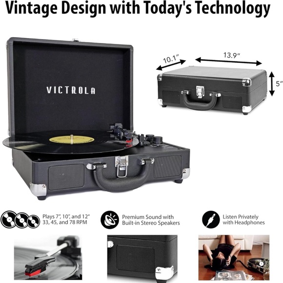 Bluetooth compatible, Victrola record player.. - Picture 5 of 6